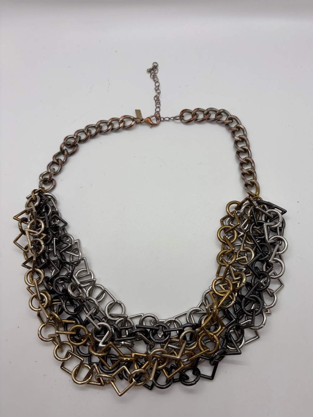 Multi-Tone Chain Link Statement Necklace - Women's Jewelry